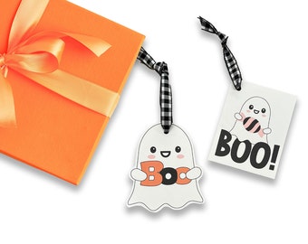 Etiquetas de regalo de Halloween, etiquetas de regalo de Boo, etiquetas de regalo de truco o trato, etiquetas para bolsas de golosinas, etiquetas de Halloween imprimibles, regalos de fiesta de Halloween, etiquetas de Boo