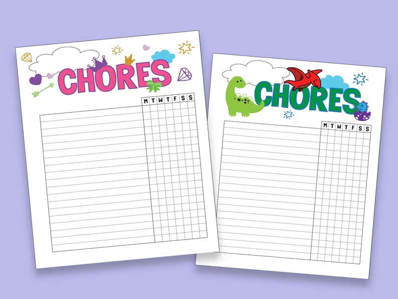 Kids Chore Chart, Editable, Printable Chore Chart, Responsibility ...