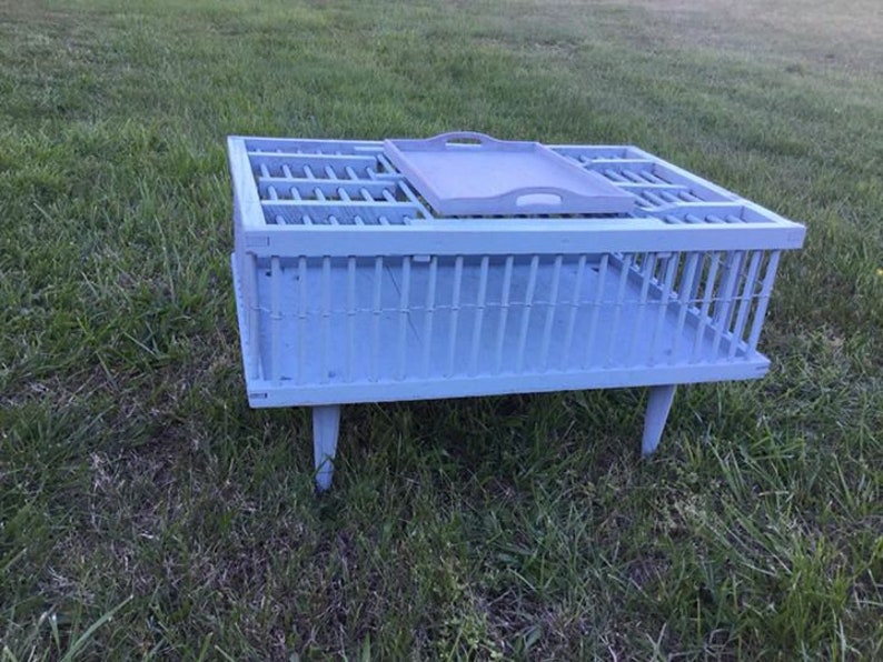 Blue Coffee Table Reclaimed Chicken Coop Living Room Coffee Table IndoorOutdoor Coffee Table Upcycled Chicken Coop Cocktail Table