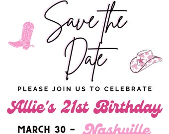 Custom Nashville Save The Date