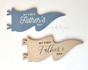 Babys erster Vatertagsschild | Erster Vatertag Photo Prop | Baby Meilenstein Marker | Banner Baby Schild | Urlaub Prop | Plakette