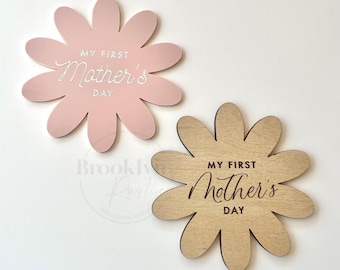 Babys erstes Muttertagsschild | Erster Muttertag Photo Prop | Baby Meilenstein Marker | Blumen Baby Zeichen | Urlaub Prop | Plakette