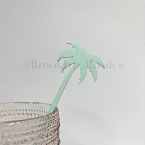 Pack of 12 Palm Tree Drink Stirrers • Cocktail Stir Sticks • Party Decorations • Tropical Stirrers • Drink Stirrers
