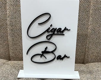 Plaque de bar à cigares moderne • Plaque de cigare en acrylique • Plaque de table de bar • Décorations de table de mariage