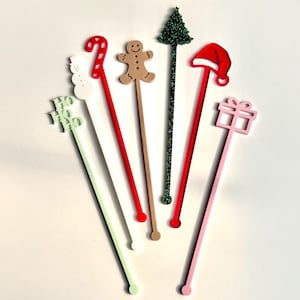12er Packung Weihnachtsrührer | Urlaub Rührstäbchen | Weihnachten Getränkerührer | Cocktailstäbchen | Weihnachtsfeier-Cocktailstäbchen