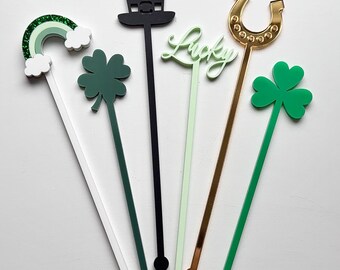 12er Pack St Patricks Day Rührer | Rührstäbchen | St. Pattys Day | Cocktailstäbchen | St. Patrick's Day Party Cocktail Stick