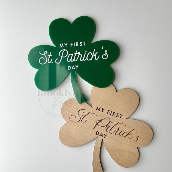 Baby's First St. Patrick's Day Sign | First St. Patricks Day Photo Prop | Baby Milestone Marker | Clover Baby Sign | Holiday Prop | Plaque