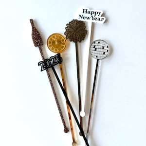 Pack of 12 New Years Stirrers | New Years Stir Sticks | 2026 Drink Stirrers | New Years Party Stirrers | NYE Cocktail Sticks