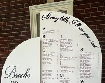Ensemble de plaque de bienvenue avec plan des places assises, plaque de mariage, plaque de mariage neutre, plaque de mariage moderne, signalétique du jour du mariage