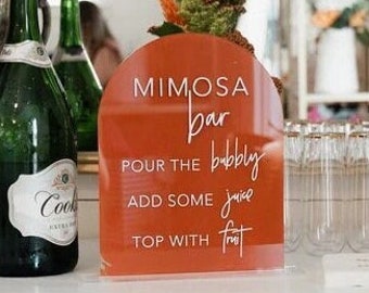 Panneau Arch Mimosa • Panneau pour bar • Panneau pour boisson mimosa • Panneau pour mariage • Panneau pour boisson • Panneau pour fête