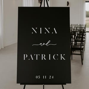 Placa de casamento moderna • Placa de casamento em acrílico • Decoração de casamento • Placa de casamento • Decorações de casamento • Sinalização para o dia do casamento