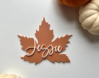 Leaf Place Cards • Escort Cards • Party Name Cards • Thanksgiving Table Decor • Fall Place Cards • Autumn/Fall Decor