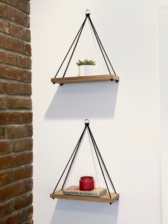 Set of 2 MINI Hanging Shelves Triangle Shelves Floating | Etsy