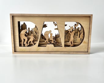 Vatertagsschilder | Papa Zeichen | Holzschild Vatertag Geschenk | Laser geschnitten Vatertagsgeschenk |