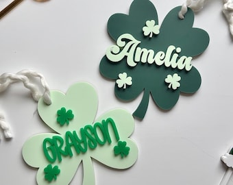St Patricks Day Anhänger | Geschenkanhänger | Warenkorb Anhänger | Namensschild | St. Patricks Day Anhänger | Korbmarkierer | Herz Anhänger | St. Pattys Day Anhänger