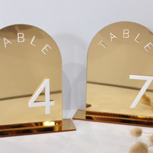 Modern Table Number • Table Number Signs • Mirror Acrylic Table Numbers • Party Table Numbers • Wedding Table Decorations