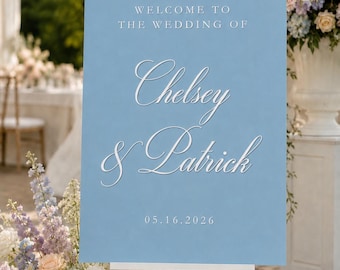 Panneau de bienvenue de mariage personnalisé en acrylique avec noms en 3D, panneau d'entrée de mariage moderne