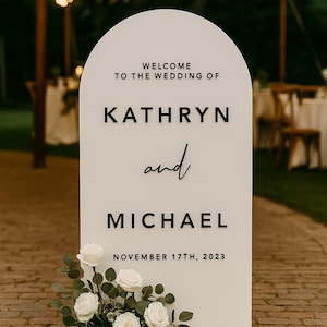 Arch Wedding Welcome Sign, Wedding Sign, Neutral Wedding Sign, Modern Wedding Sign, Wedding Decorations, Wedding Day Signage