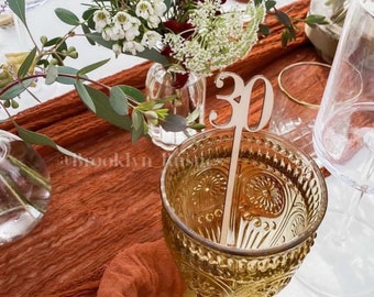 Pack of 12 Number 30 Stirrers | Drink Stir Sticks |  30th Birthday Drink Stirs | Birthday Stirrers | Dirty Thirty Drink Stirrers