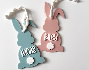 Osternest Anhänger | Geschenkanhänger | Warenkorb Anhänger | Hase Namensschild | Ostern benutzerdefinierte Tag | Korbmarkierer | Hase Anhänger