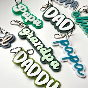 Keychain . Backpack Keychain . Theme Keychain . Retro Keychain . Dad Keychain . Diaper Bag Tag . Name Tag . Fathers Day Gift . Gifts for Him