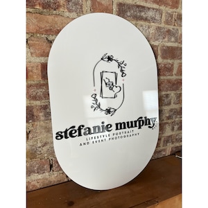Oval  Business LOGO  Sign • Business Shop Sign • Oval Business Sign • Logo Sign • Shop Logo Sign | NO Hanging Hardware or Stand Included