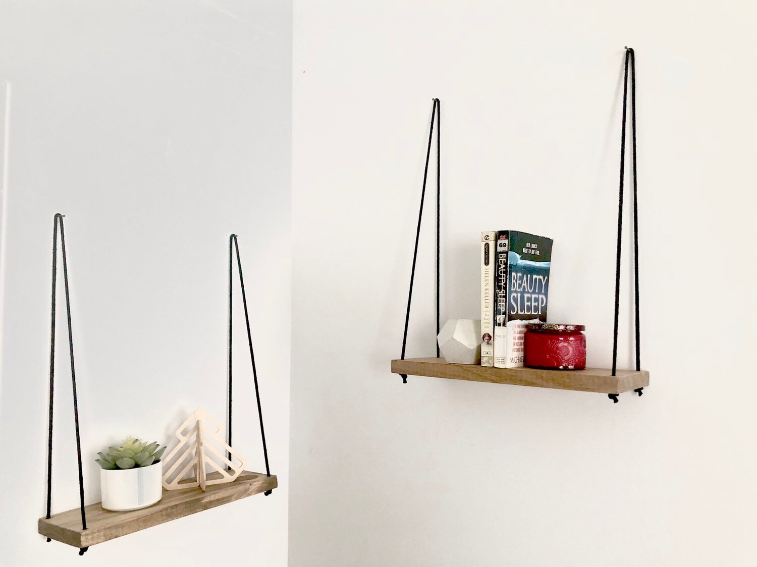 MINI Hanging Shelves Hanging Shelf Minimalist Shelves Etsy