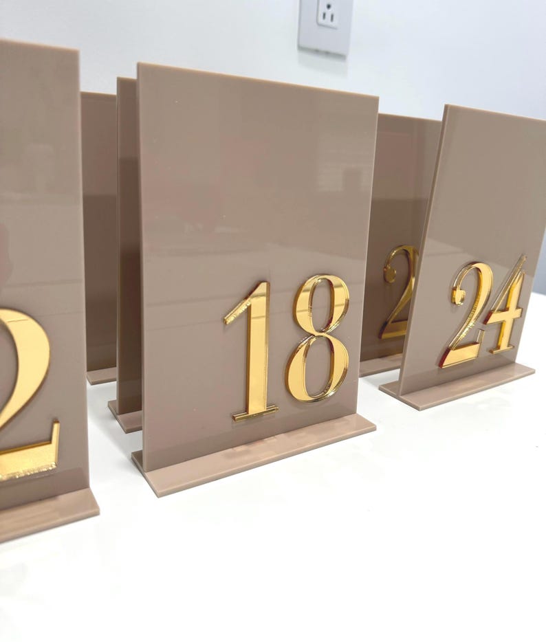 Table Number Signs, 3D Table Numbers, Acrylic Table Name Signs, Wedding ...