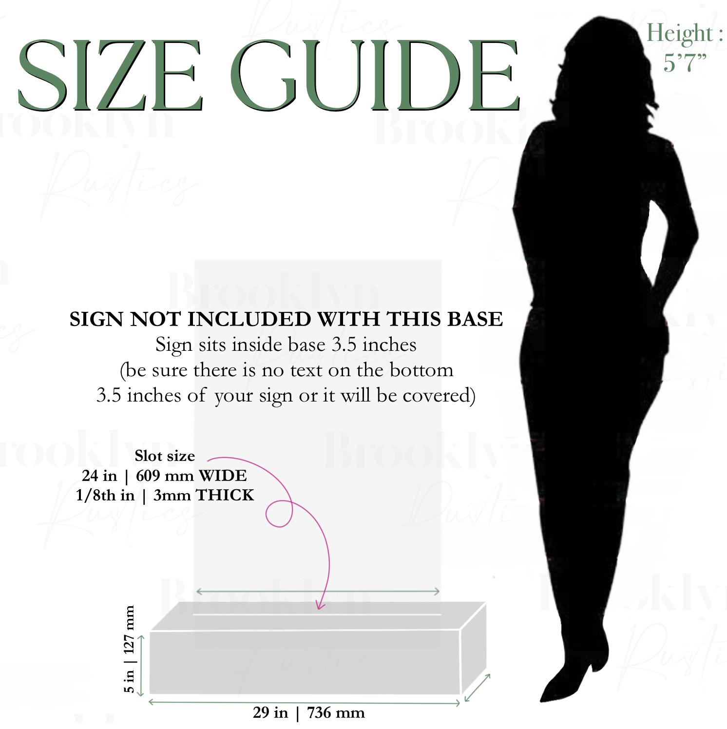 Wedding Sign Base • Acrylic Sign Stand • Event Sign Base Stand ...
