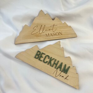 Mountain Baby Announcement Sign | Personalized Baby Name Sign | Modern Birth Announcement | Newborn Photo Prop | Boho Birth Announcement