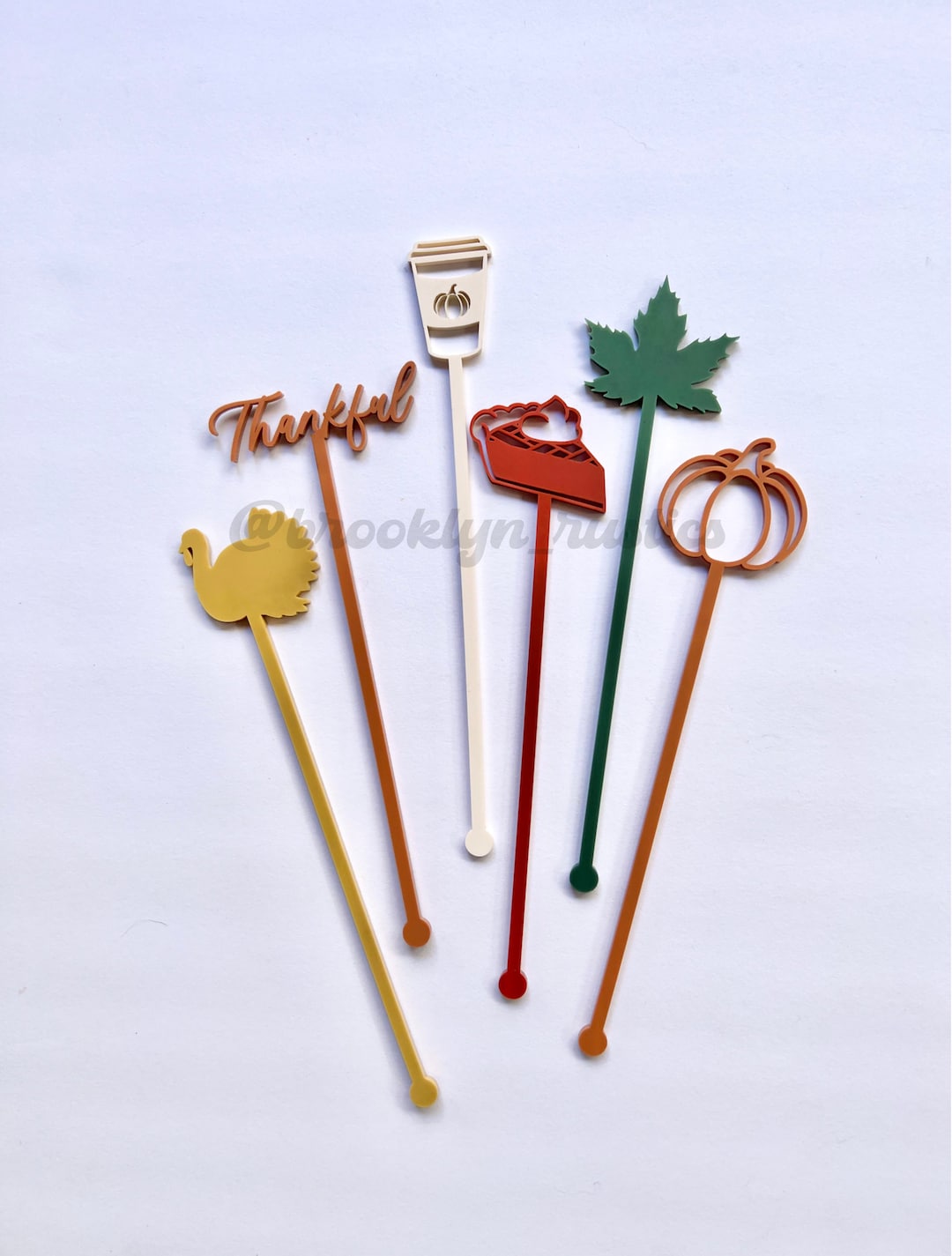Pack of 12 Thanksgiving Stirrers thanksgiving Stir Sticks Fall Drink