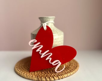 Valentinstag Korbanhänger | Valentinstag Geschenkanhänger | Individueller Anhänger | Korbmarkierer | Herz Anhänger | Valentinstag Dekor | Geschenke für Kinder