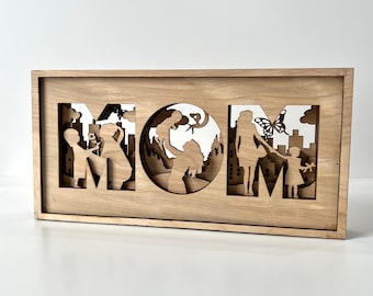 Muttertagsschilder | Mom Zeichen | Holzschild Muttertag Geschenk | Laser Cut Muttertagsgeschenk | Geschenke für Mama | Geschenke für Sie