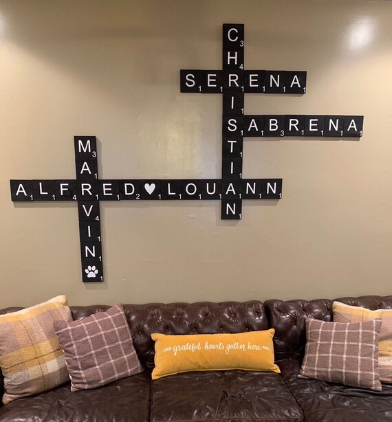 Scrabble Tile Wall Art Scrabble Letters Scrabble Tiles Etsy