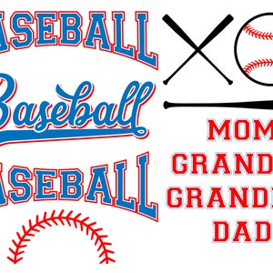Baseball SVG-Dateien, Classic Vintage Retro Baseball Schriftzug Design-Elemente, Baseball Mom svg pdf jpeg jpg png