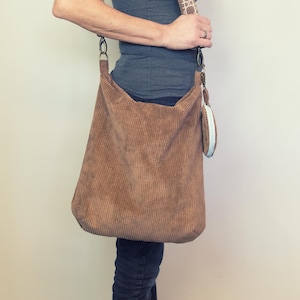 Cordtasche, Shopper Cord, Kordtasche, braune Cord Tasche, Umhängetasche, Boho Style