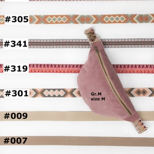 Bum bag cord old pink, high-quality hip bag, minimalist crossbody bag image 10