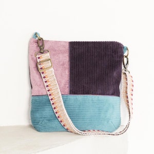 Cordtasche, Color Blocking, viele Farben möglich, Shopper Cord, personalisierte Beuteltasche, Crossbody Tasche, Boho Style