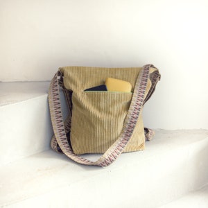 Rucksack Cord senfgelb, Rucksacktasche 3 in 1, Cord Shopper curry, Umhängetasche wandelbar