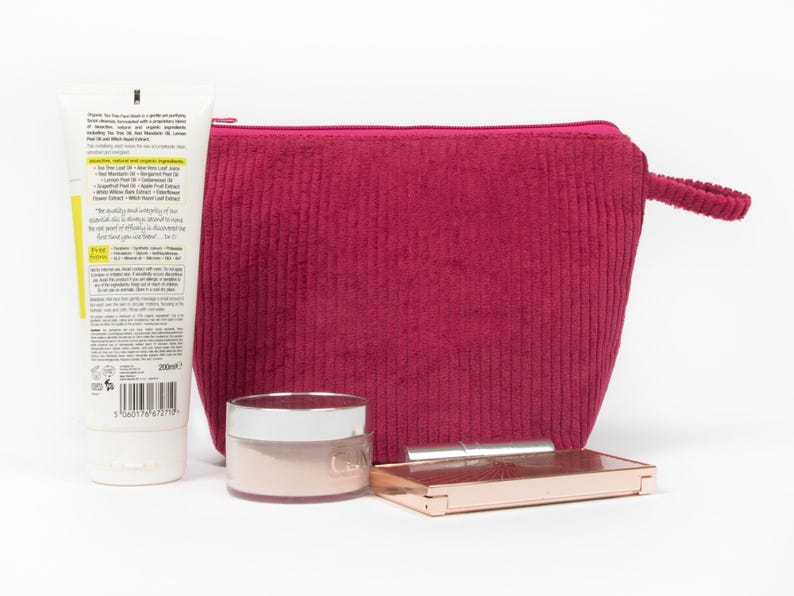 Corduroy Toiletry Bag XXL – Cosmetic bag with inner compartments & water-repellent lining, in 4 sizes and many colors, hangable image 9