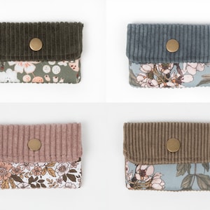 Monedero mini fabricado en pana, monedero pequeño, muchos colores, cartera para la riñonera