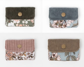 Mini corduroy wallet, small purse, many colors, wallet for the bum bag
