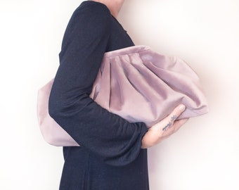 Clutch made of velvet, puffy bag, voluminous, trendy crushed bag, many colors, velvet bag lilac