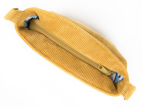 ◆LEE◆ Corduroy square shoulder bag mustard Mustard Yellow Corduroy Bag – Handmade Unisex Shoulder Bag