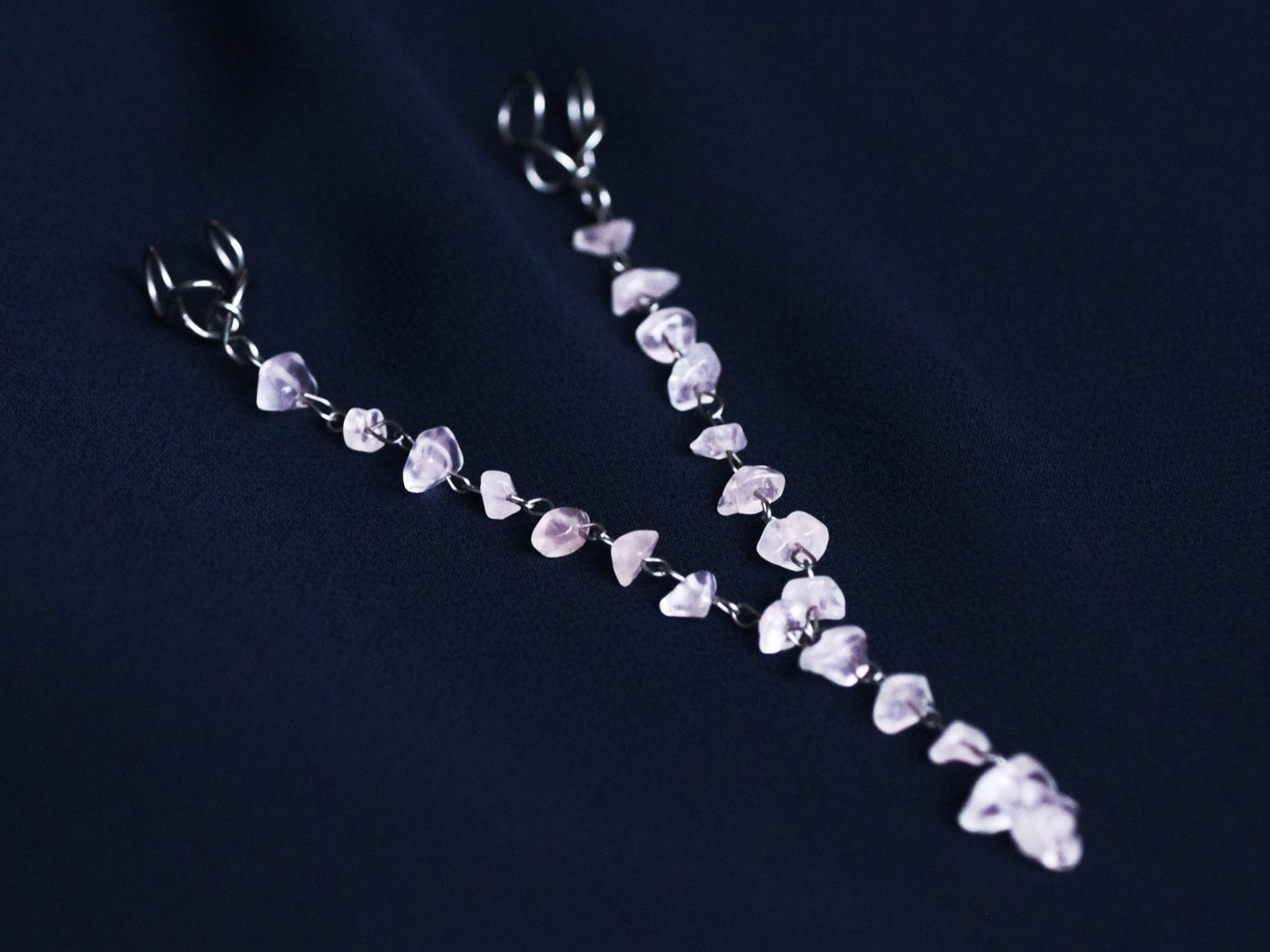 Rose Quartz Labien Non Piercing Intimate Jewelry Labia Etsy