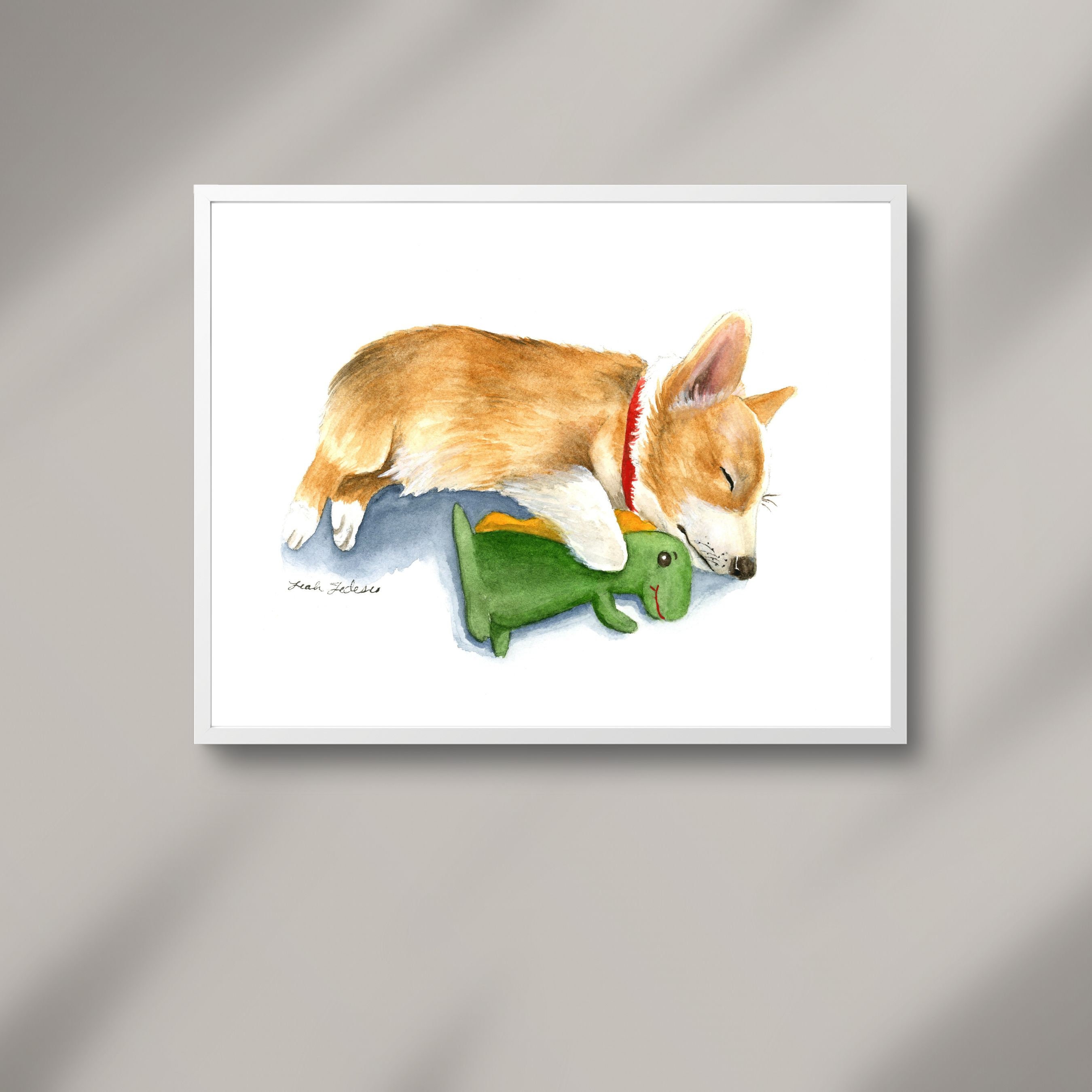 眠っているコーギーの子犬の水彩画 – 子供部屋の装飾 - Etsy 日本, image size:2700x2700