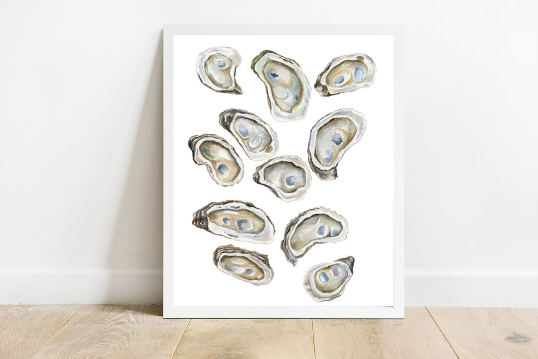 Oyster Watercolor Painting, Food Art Illustration, Shellfish Painting ...