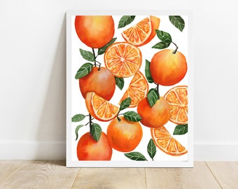 Oranges Watercolor Illustration Print