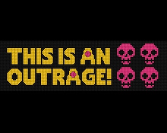 This is an outrage! | Bookmark cross stitch PATTERN | Dungeon Crawler Carl