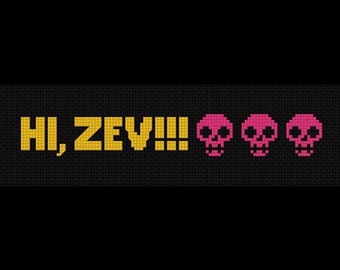 Hi, ZEV! | Bookmark cross stitch PATTERN | Dungeon Crawler Carl